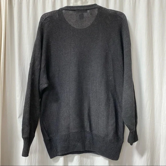 Vintage Glam Black Gold Metallic Beads & Jewels Embellished Beaded Sweater M - Picture 2 of 7